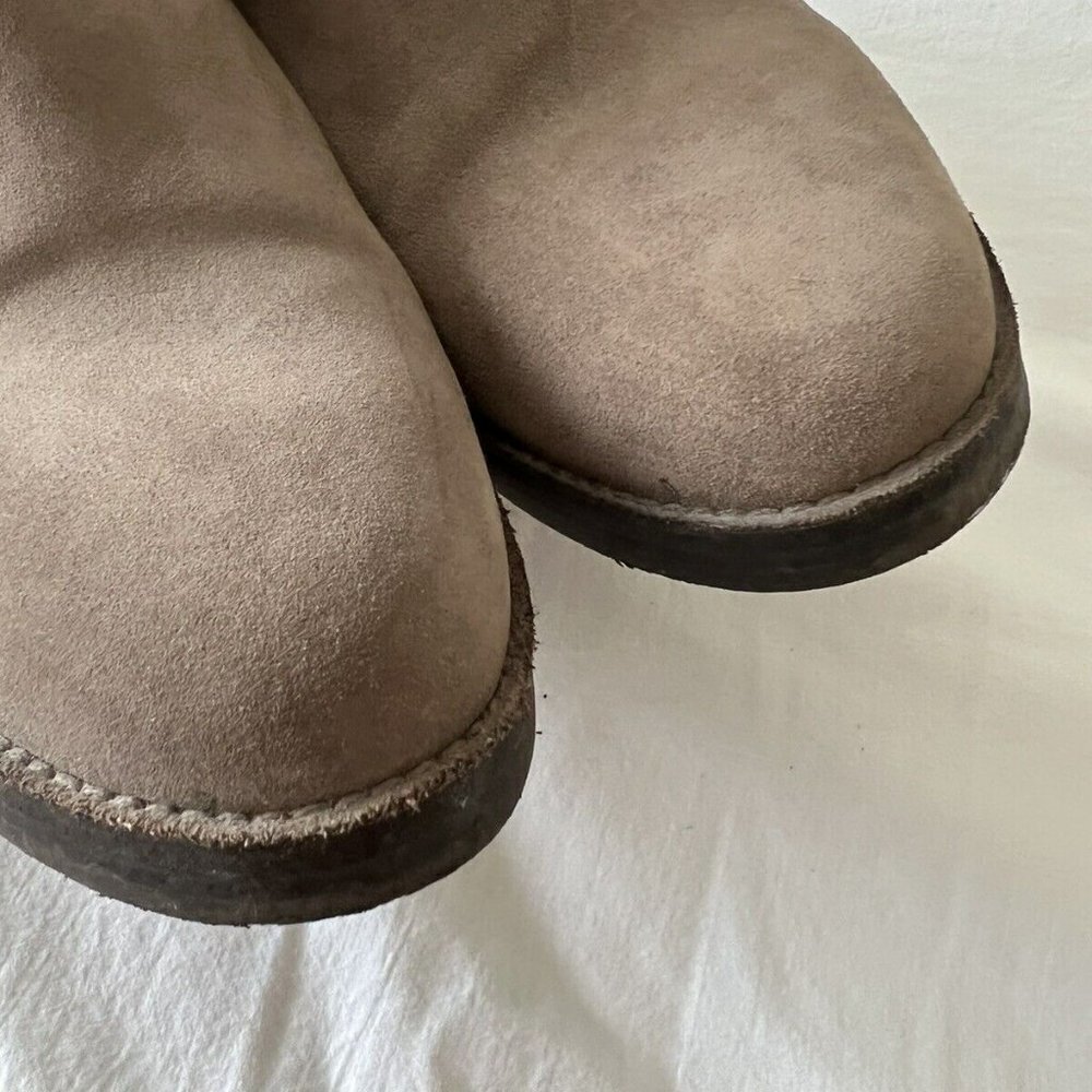 Ugg | Women’s 10 | Suede Fraise Whipstitch Boot Mouse Brown Leather - Picture 10 of 10